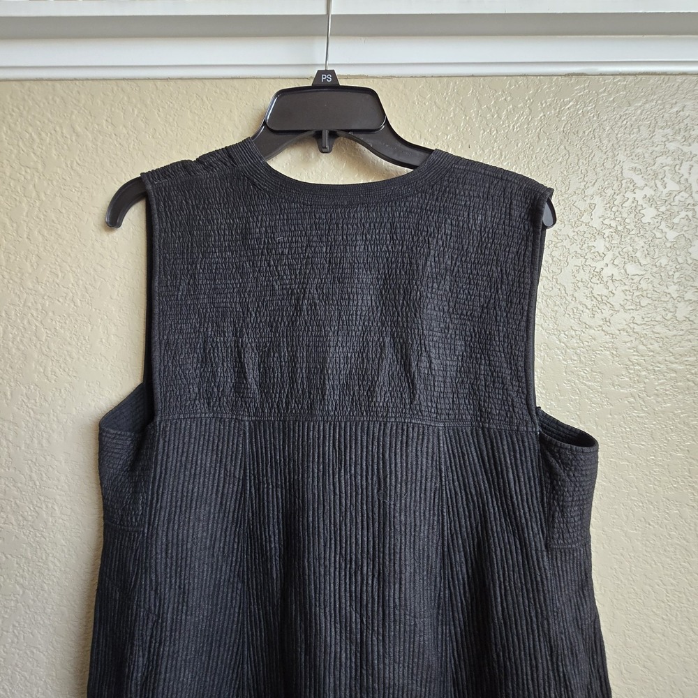 Duster Long Vest Lagenlook  M Ribbed Side Pockets/Side Slits, Lightweight Read - Picture 10 of 10
